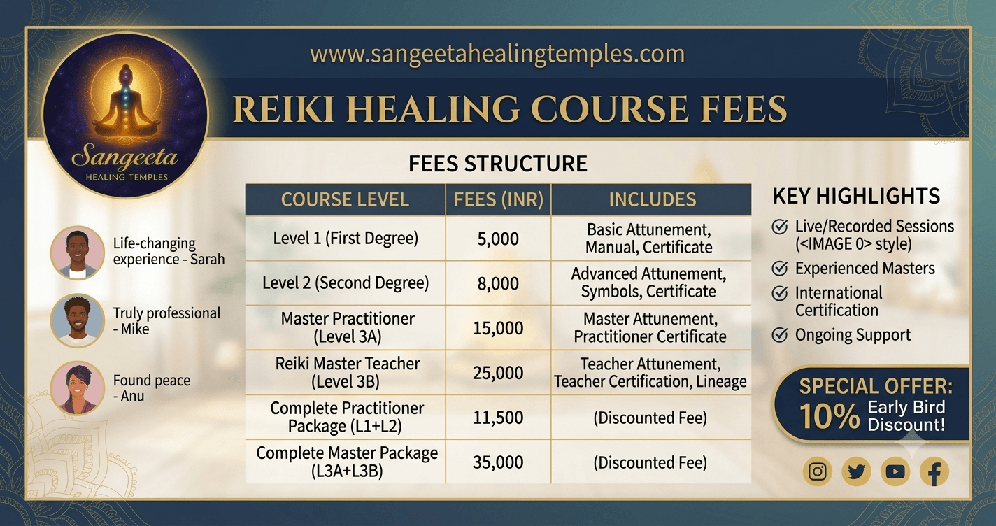 reiki healing course fees